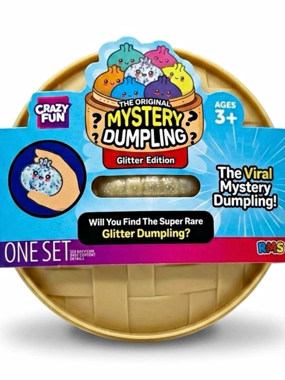 VIRAL Crazy Fun RMS Glitter Series Mystery Dumpling Squishy Toy NWT